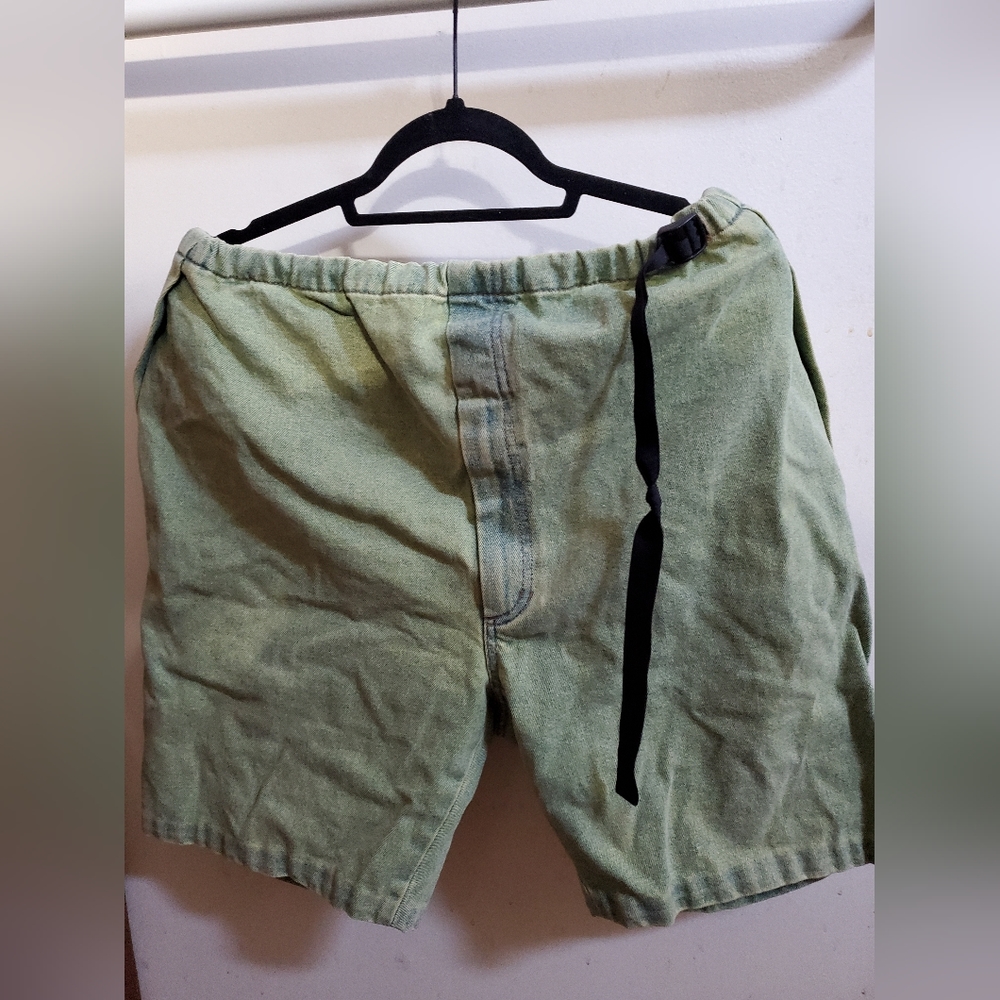 Phillip Lim green denim men's shorts